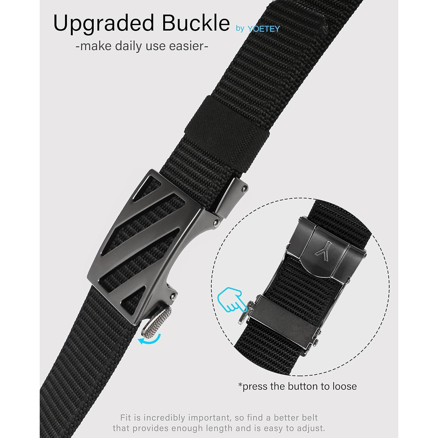 Cinturón Táctico Yoetey Nylon 38mm Ajustable para Hombres