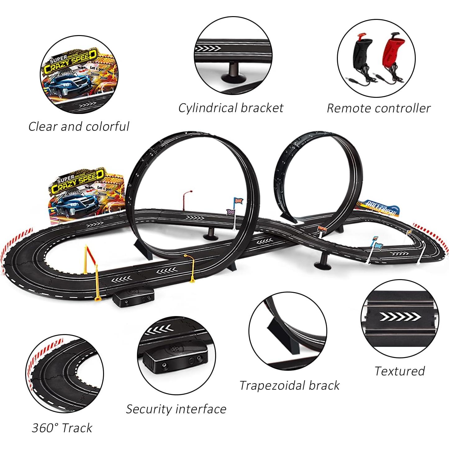 Kids Toy-Electric Powered Slot Car Race Track Set Boys Toys for 6 7 8-12 Years Old Boy Girl Best Gifts