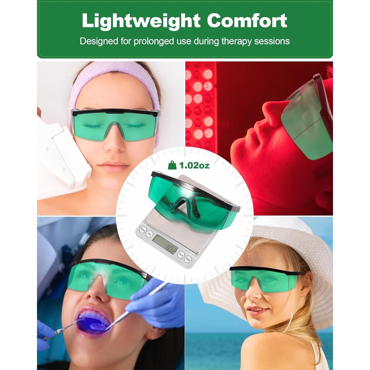 Gafas de Terapia de Luz Roja LIGHTMEUP Verde 3 Piezas