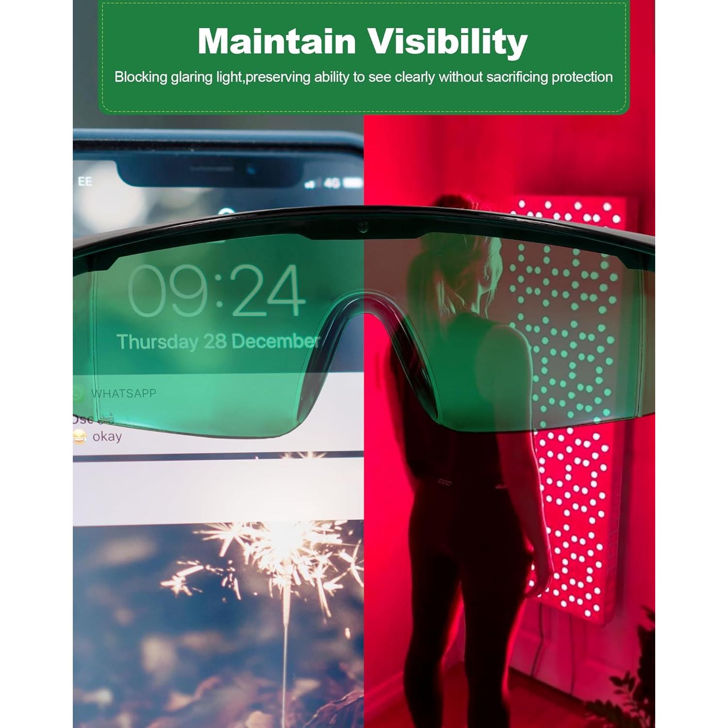 Gafas de Terapia de Luz Roja LIGHTMEUP Verde 3 Piezas