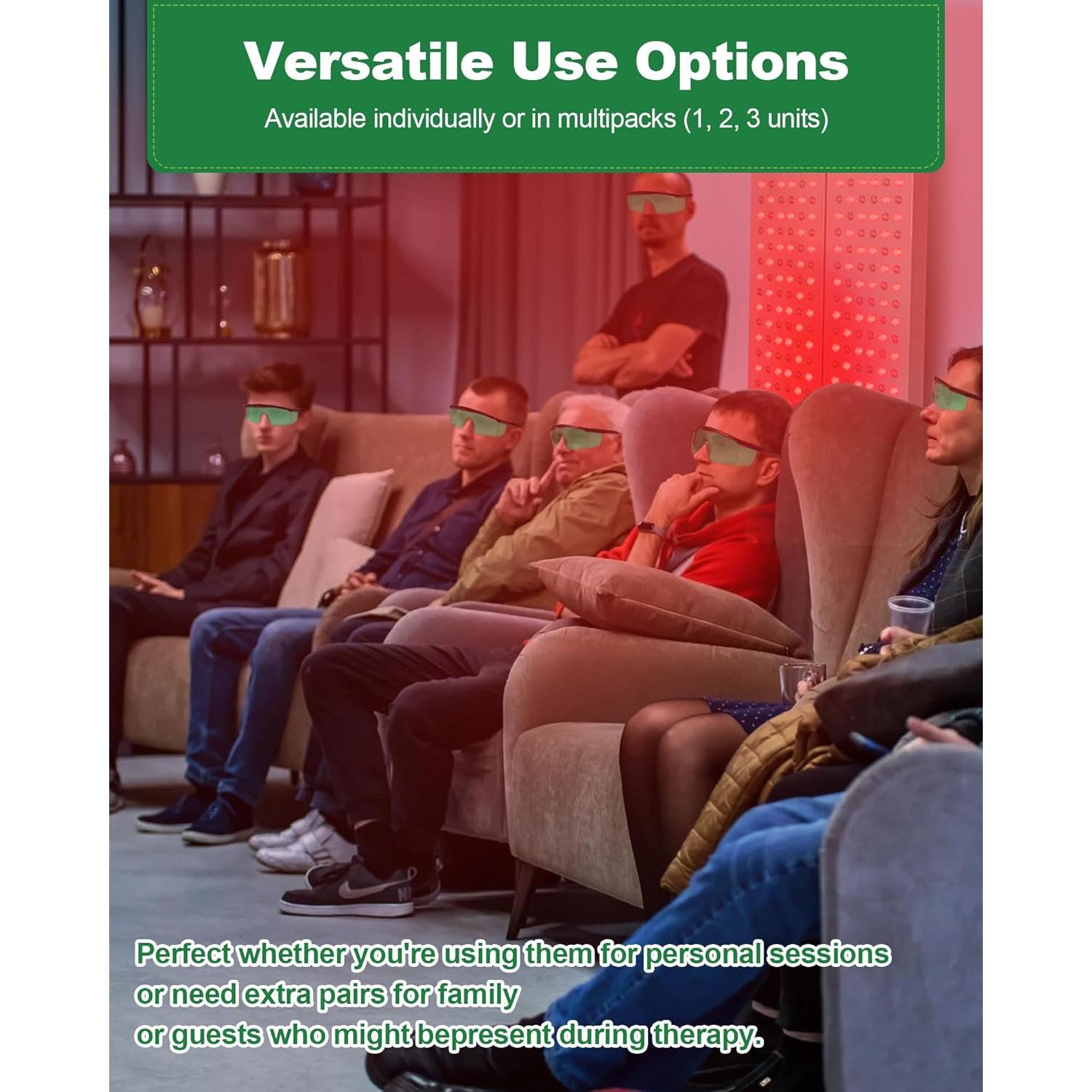 Gafas de Terapia de Luz Roja LIGHTMEUP Verde 3 Piezas