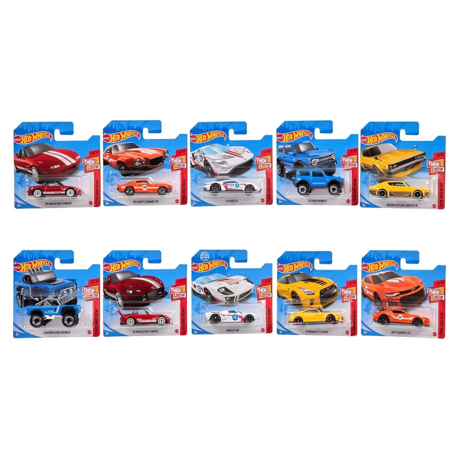 Set de 10 coches Hot Wheels a escala 1:64 para niños