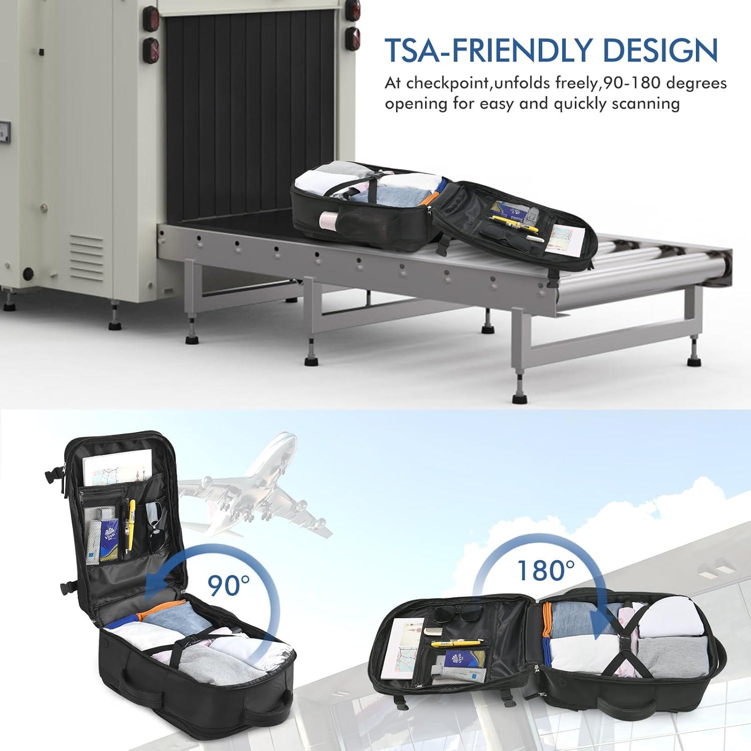 Mochila de Viaje Beraliy 40L para Laptop 17.3" Negra