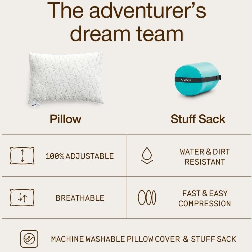 Almohada de Viaje Ajustable Coop Home Goods Gris 48x33 cm