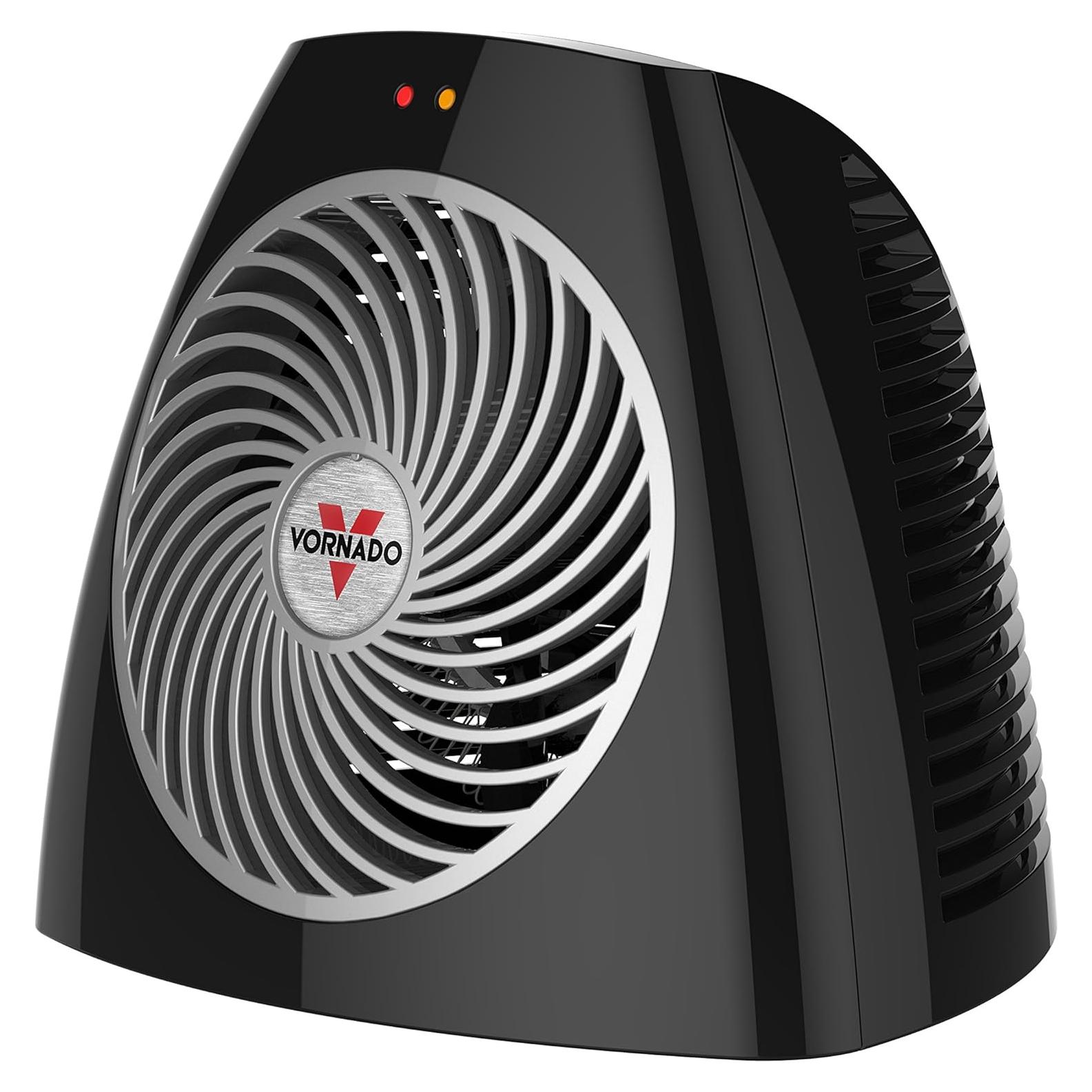 Vornado VH202 Personal Space Heater, Advanced Safety Features, 2 Heat Settings, Direct Heating, Fan Only Setting, Cool-Touch Exterior, Signature Vortex Heat Circulation, Gentle Heating, Black