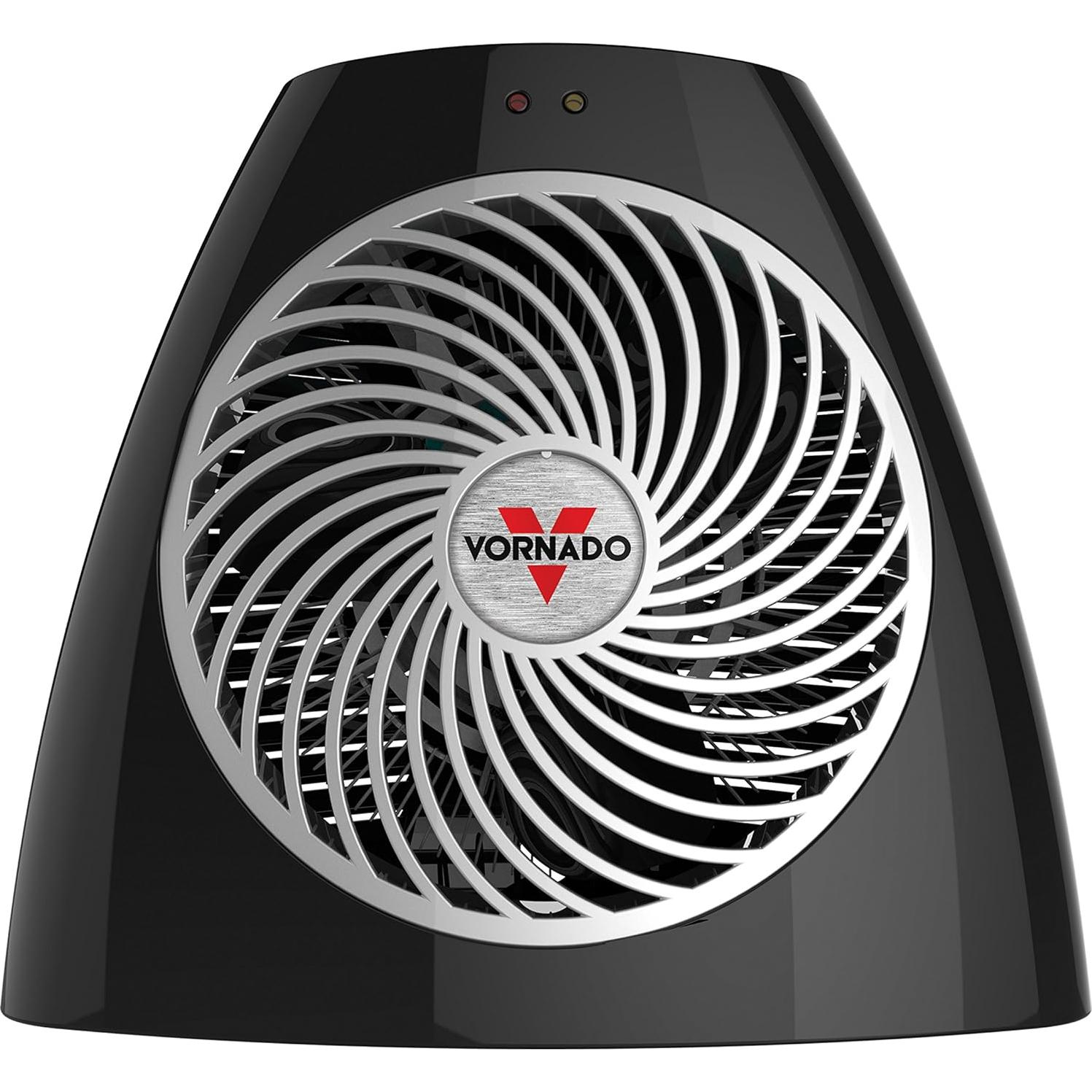 Vornado VH202 Personal Space Heater, Advanced Safety Features, 2 Heat Settings, Direct Heating, Fan Only Setting, Cool-Touch Exterior, Signature Vortex Heat Circulation, Gentle Heating, Black