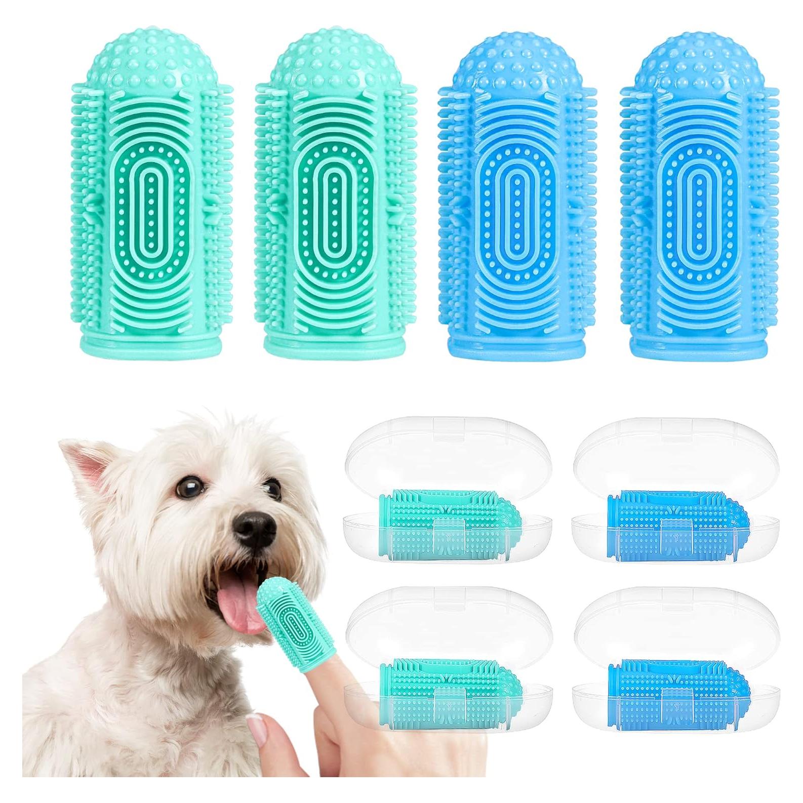 Kit de Cepillos de Dientes para Perros LDIIDII 4 Piezas