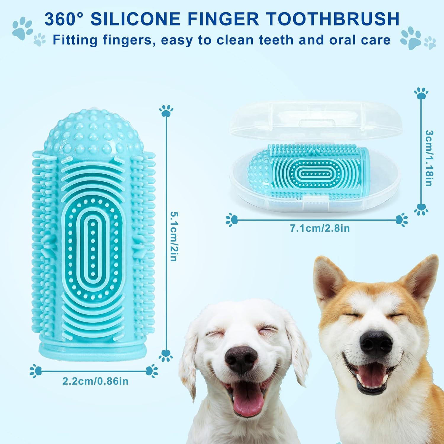 Kit de Cepillos de Dientes para Perros LDIIDII 4 Piezas