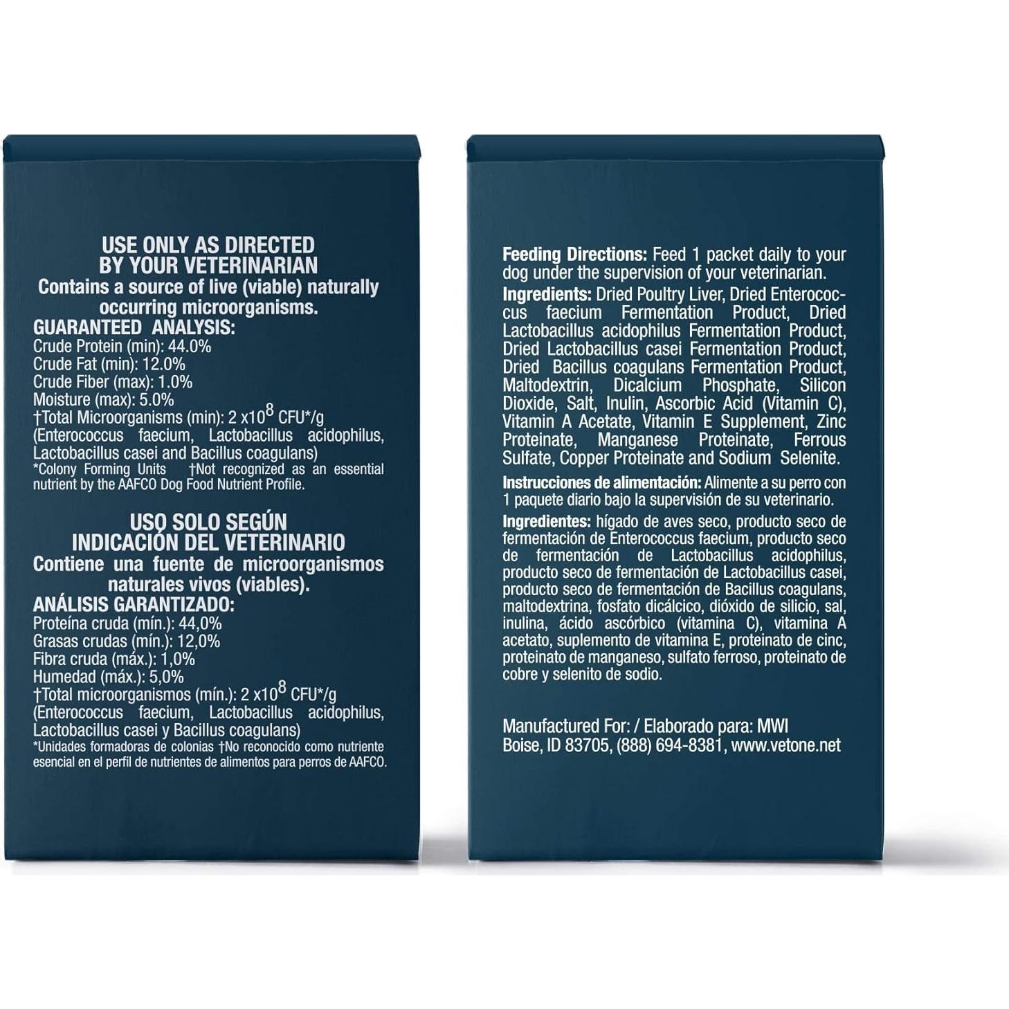 Suplemento Probiotico VetOne Advita para Perros - 30 Paquetes