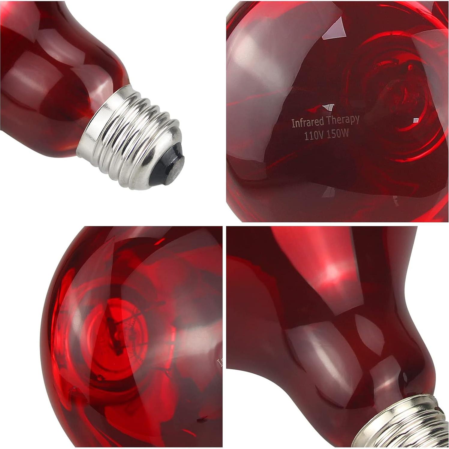 Bombilla de Calor Incandescente 150W E26 Luz Roja Terapia