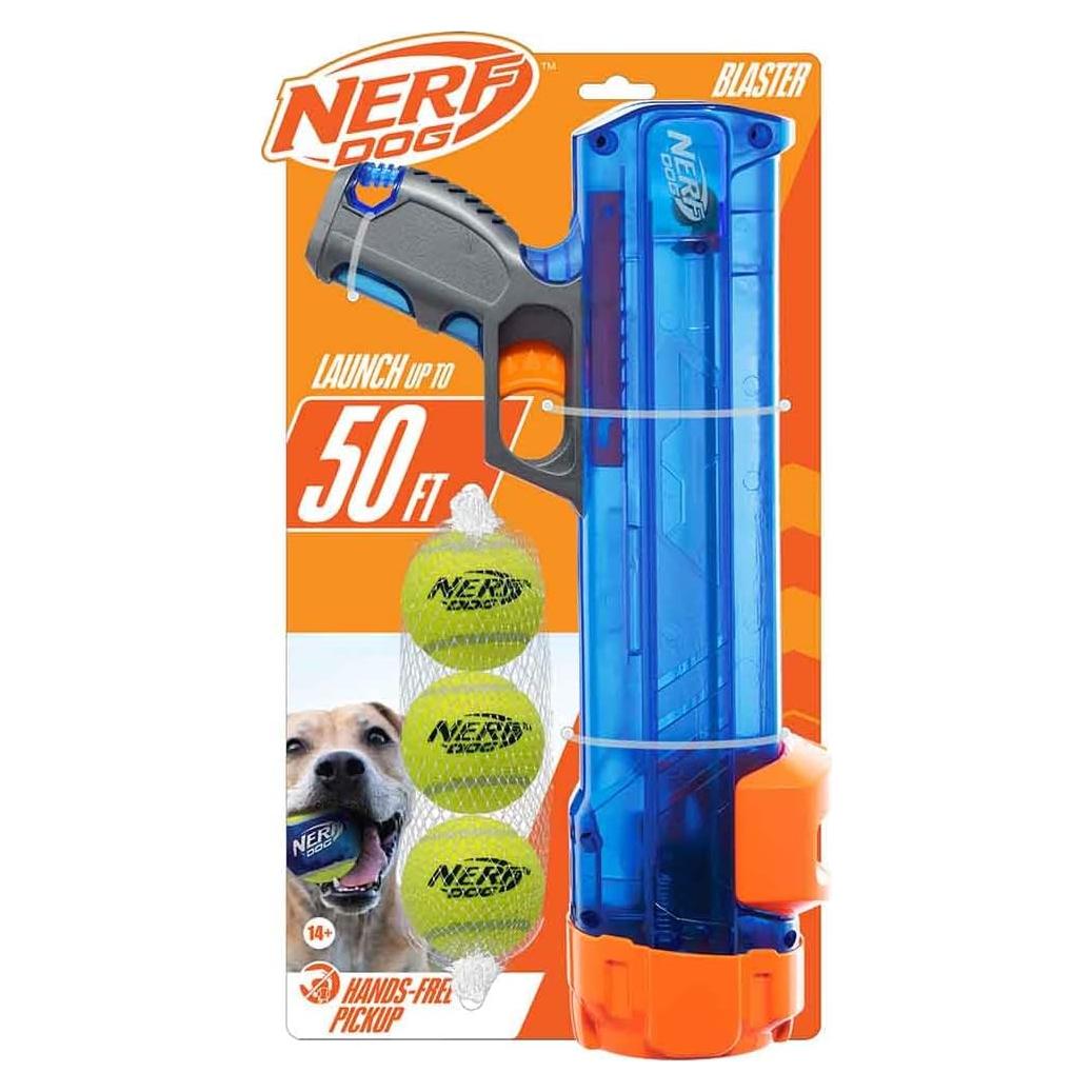 Lanzador de Pelotas para Perros Nerf Dog con 3 Pelotas - 15 m