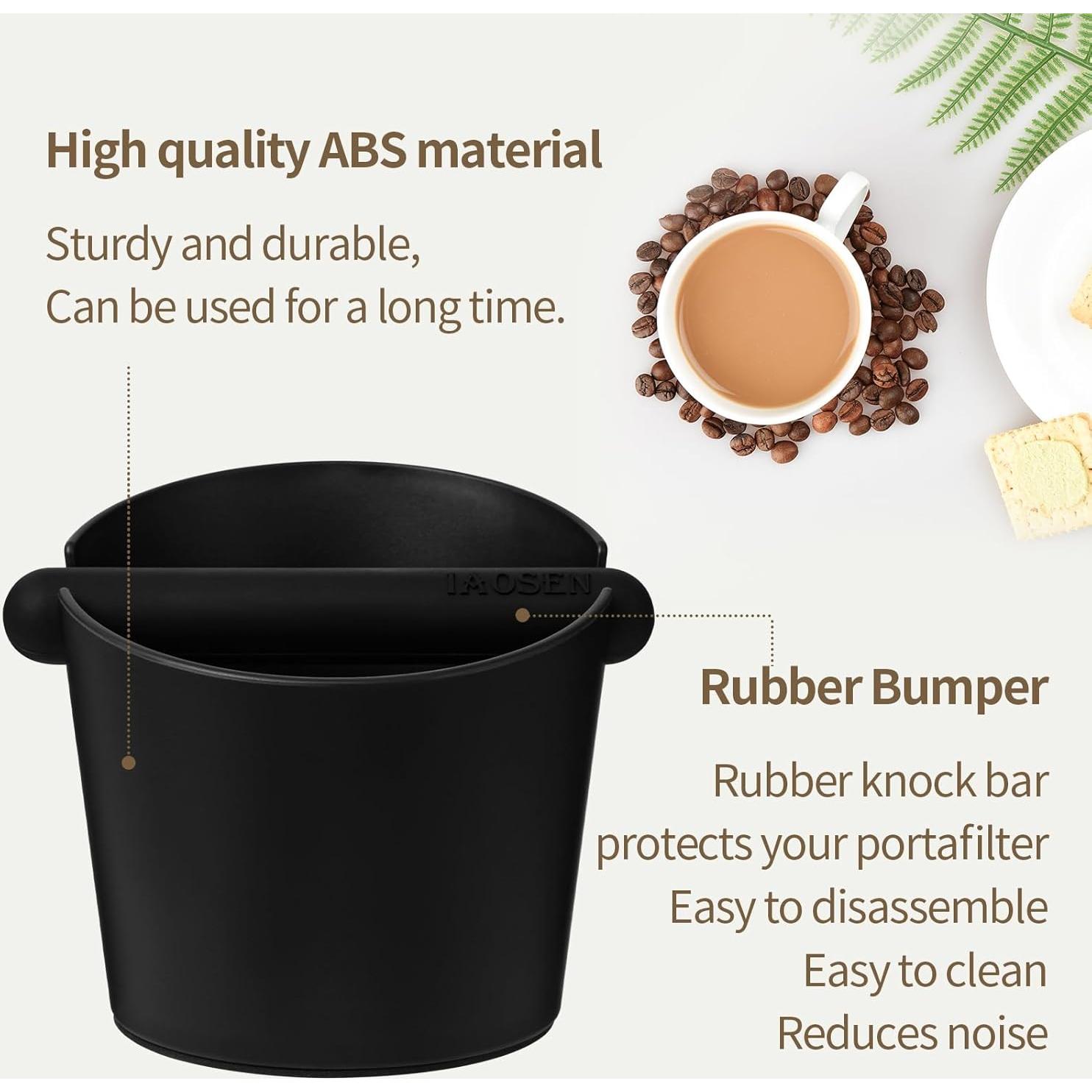 6.3Inch Knock Box Large Espresso Knock Box Shock-Absorbent Knock Box Espresso with Removable Knock Bar and Non-Slip Base Espresso Machine Accessories for Home/Office