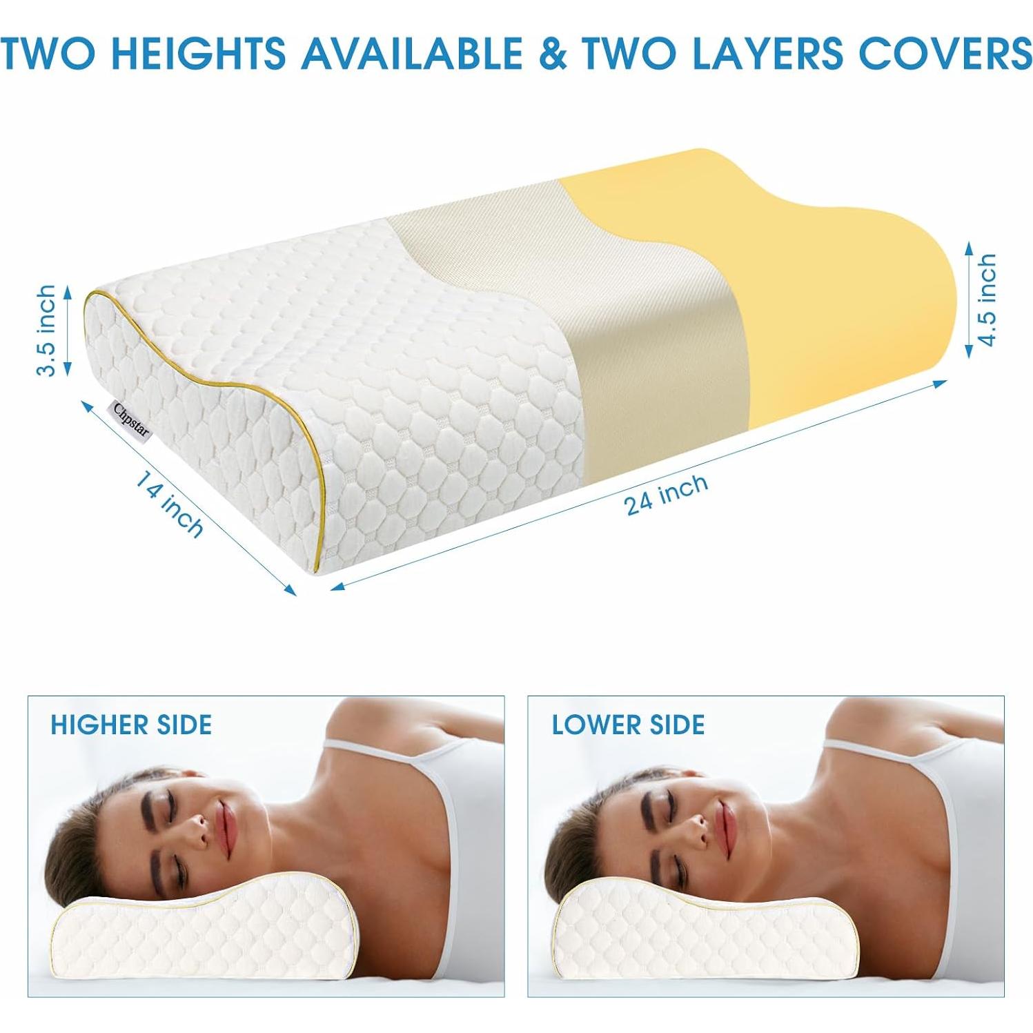 Almohada Ergonómica Chpstar ZT1001 Espuma Viscoelástica 61x36cm