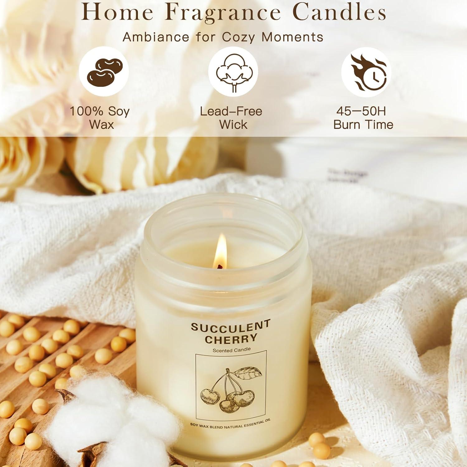 Juego de Velas Aromáticas de Cera de Soja 4 Pack Lavanda Naranja Jengibre