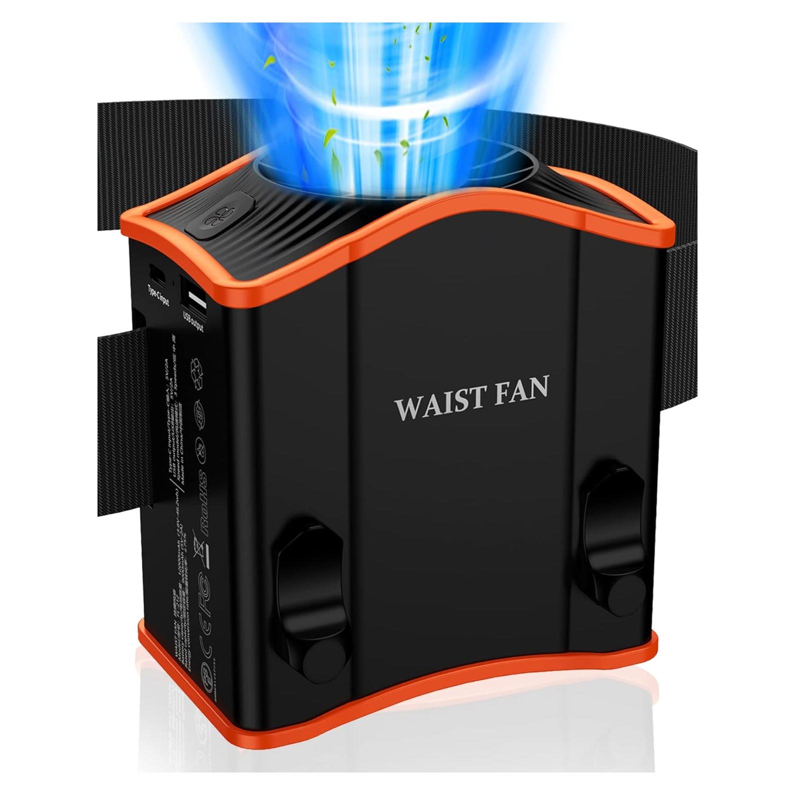 Ventilador Portátil de Cintura CINLOG FL-212 12000mAh 3 Velocidades