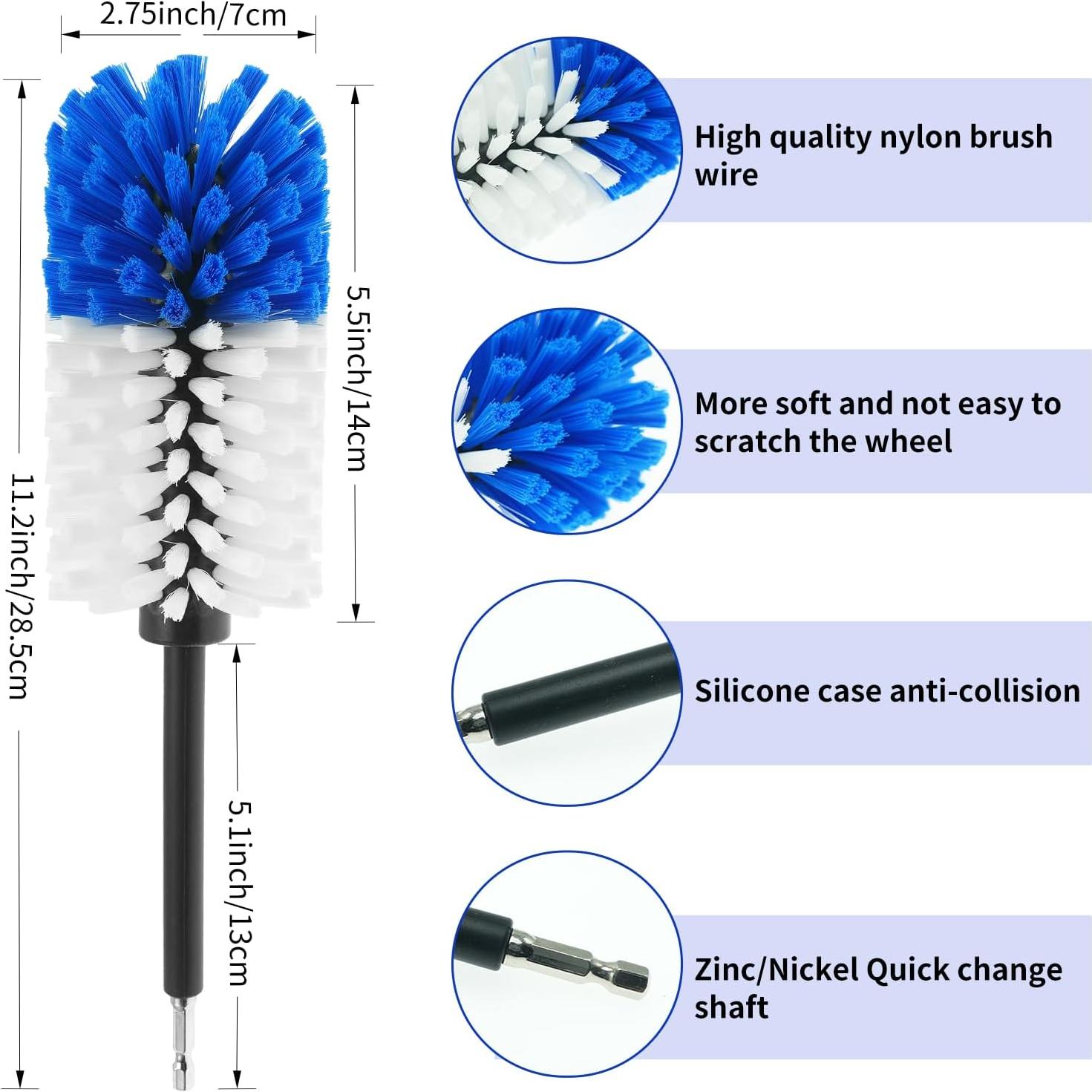 Kit de Cepillos de Limpieza de Ruedas ETOUPA - 3 Unidades