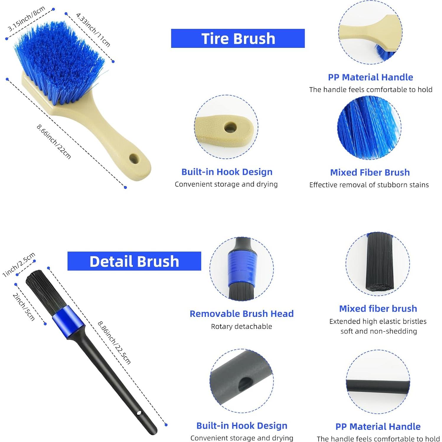 Kit de Cepillos de Limpieza de Ruedas ETOUPA - 3 Unidades