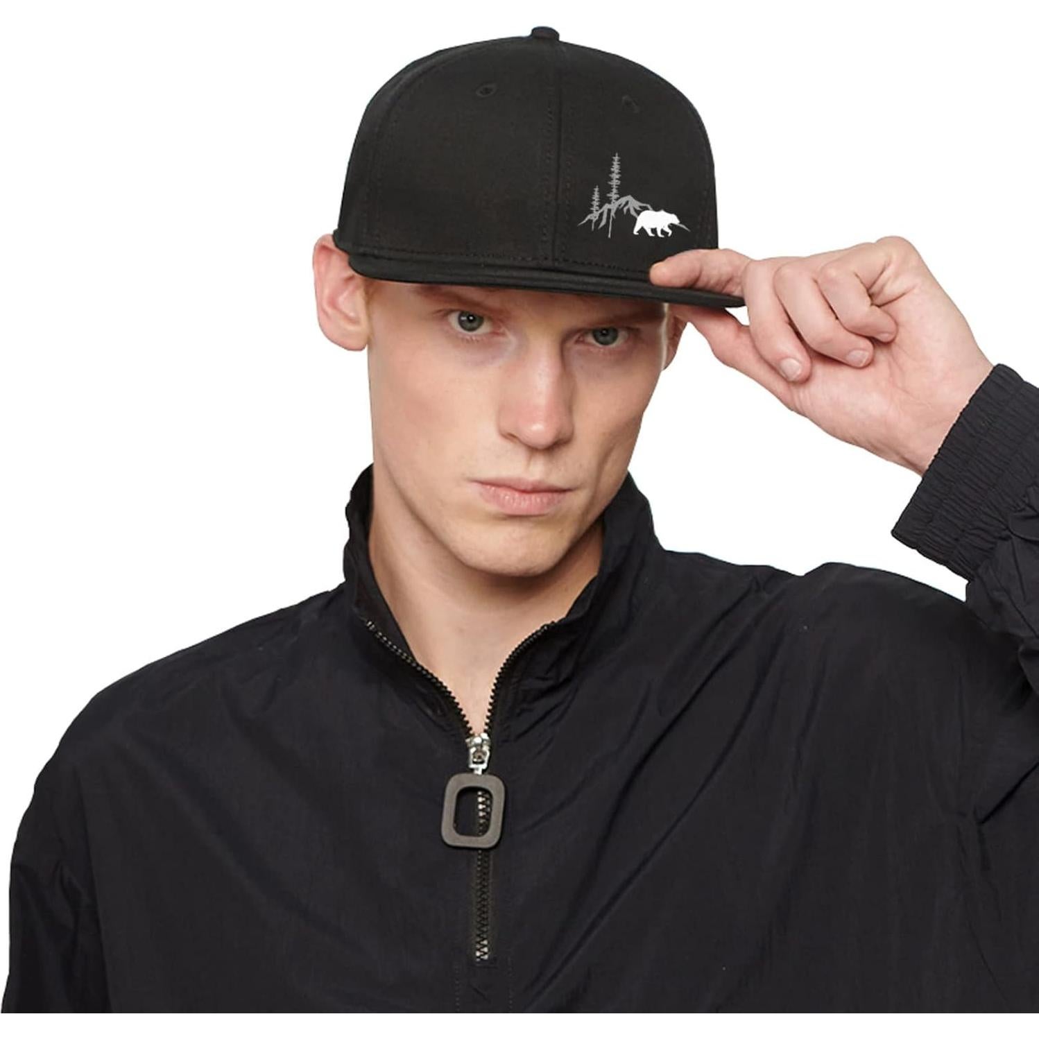 Gorra Snapback Negra Ajustable Skull para Hombres