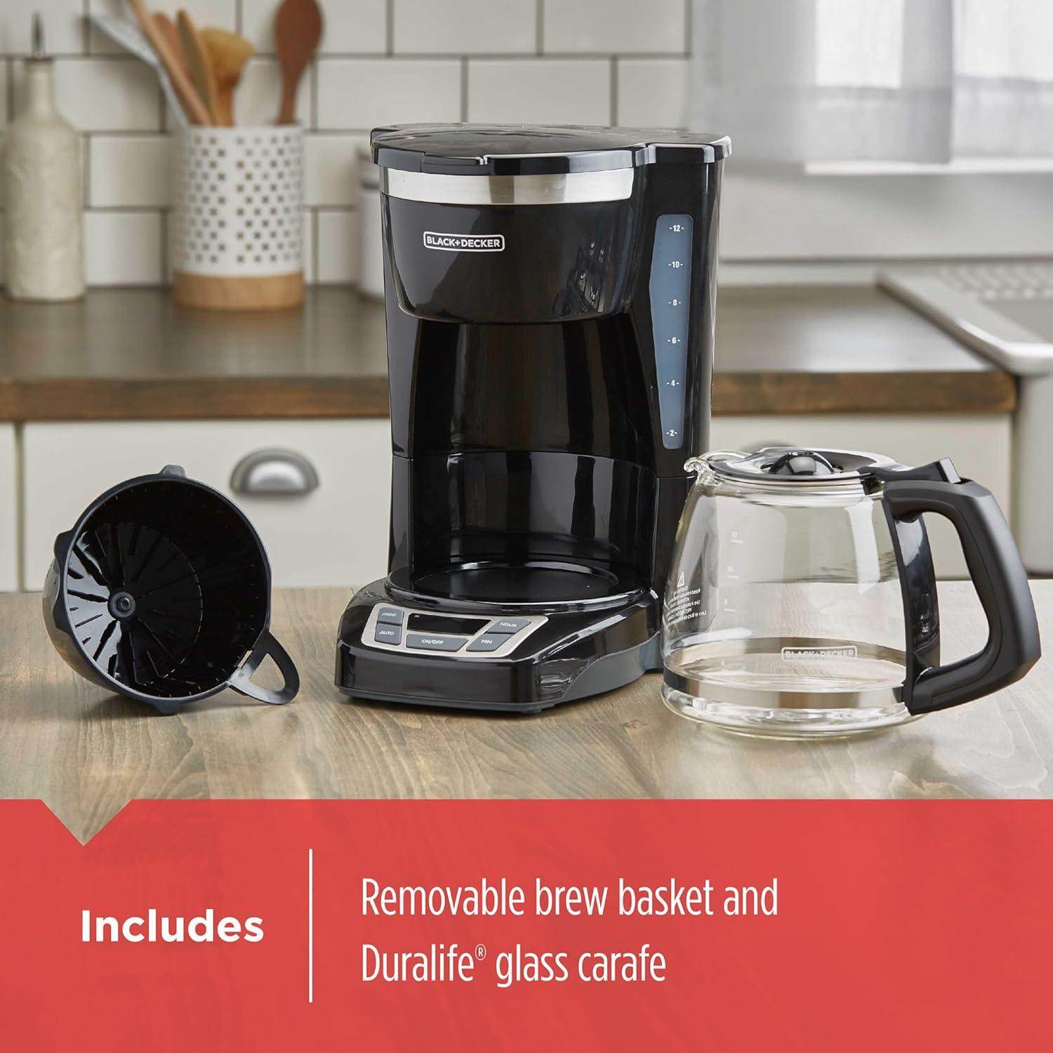 Cafetera Digital BLACK+DECKER 12 Tazas Programable Negra
