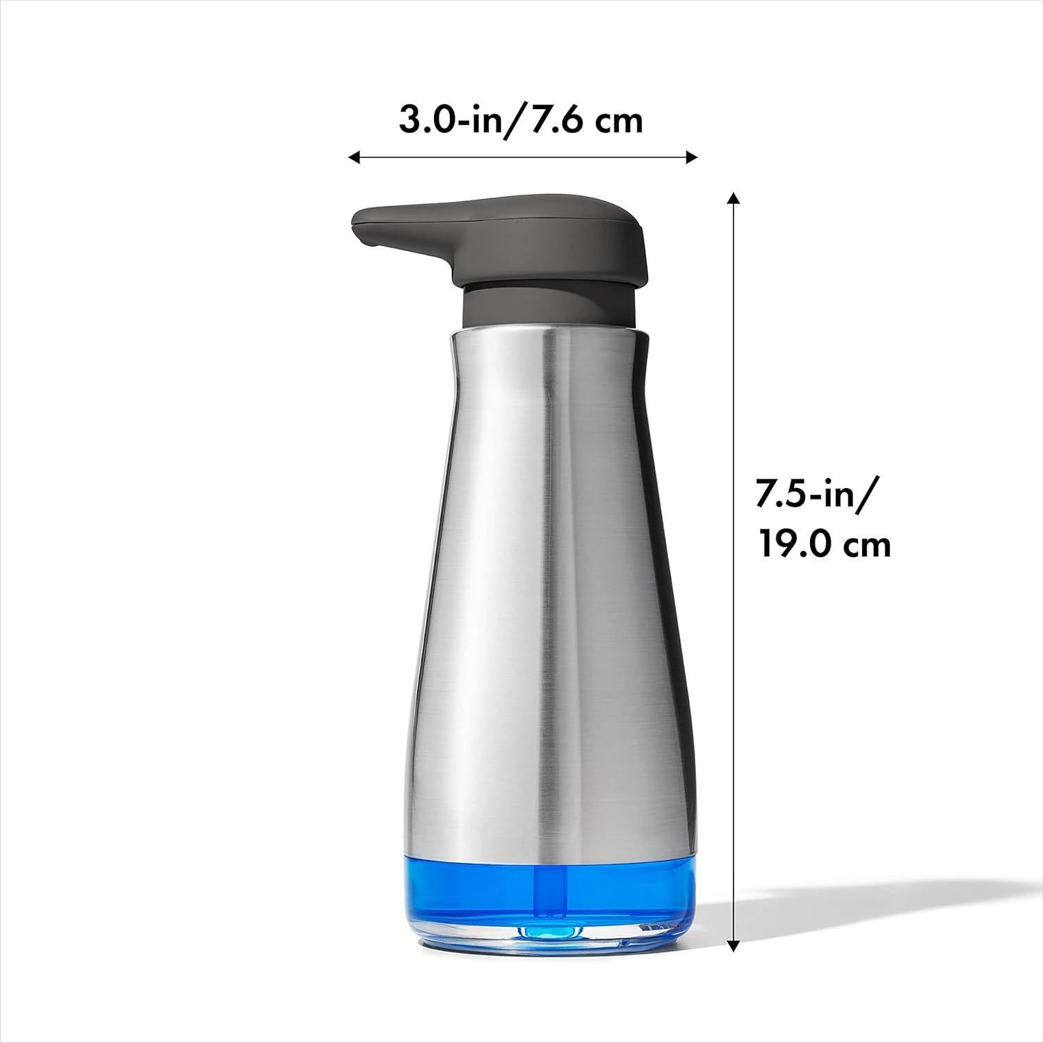 OXO Good Grips Precision Pour Glass Dispenser Set & Good Grips Stainless Steel Soap Dispenser