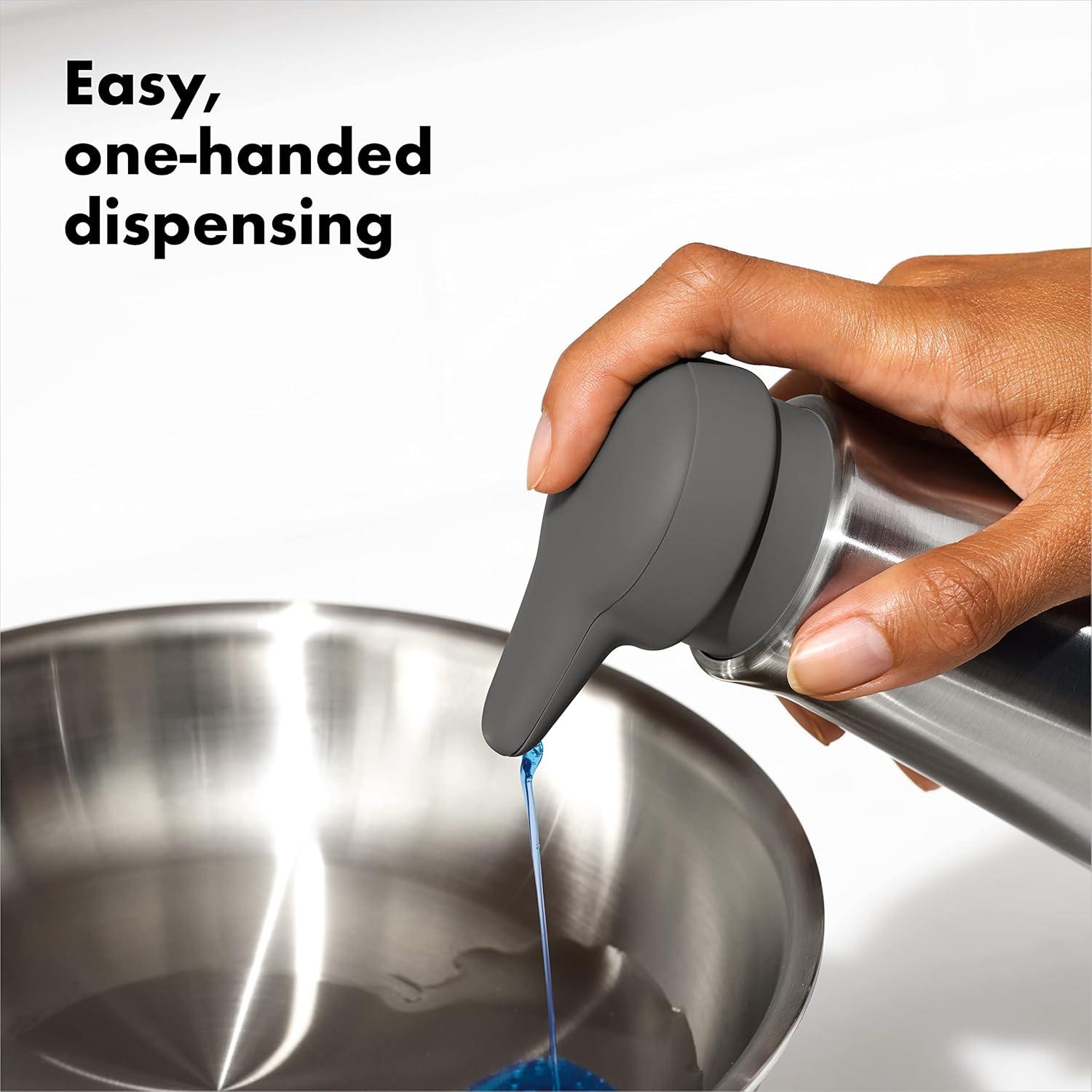OXO Good Grips Precision Pour Glass Dispenser Set & Good Grips Stainless Steel Soap Dispenser