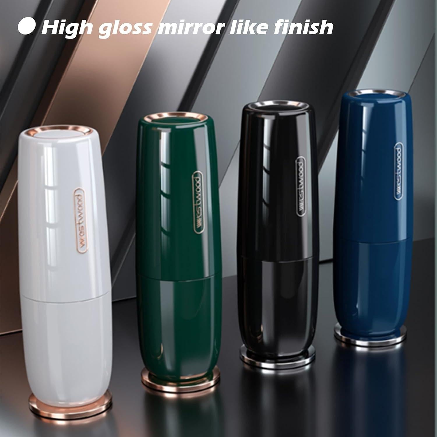 Luxury Blue Plastic Travel Toothbrush Holder Case with Cover, Portable Travel Toothbrush Cup, Storage Container for School Camping Business Trip Bathroom