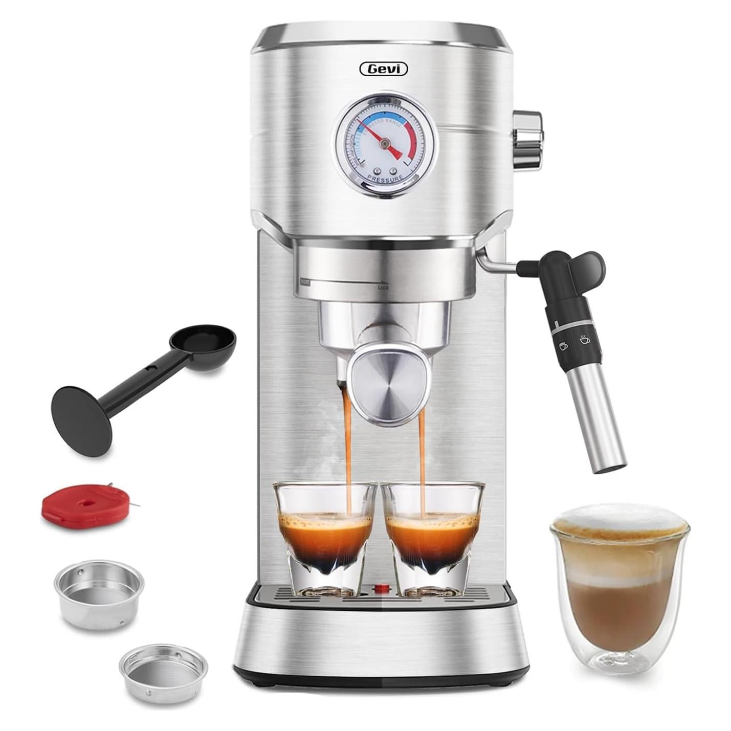 Máquina de Espresso Gevi 20 Bar con Espumador Automático