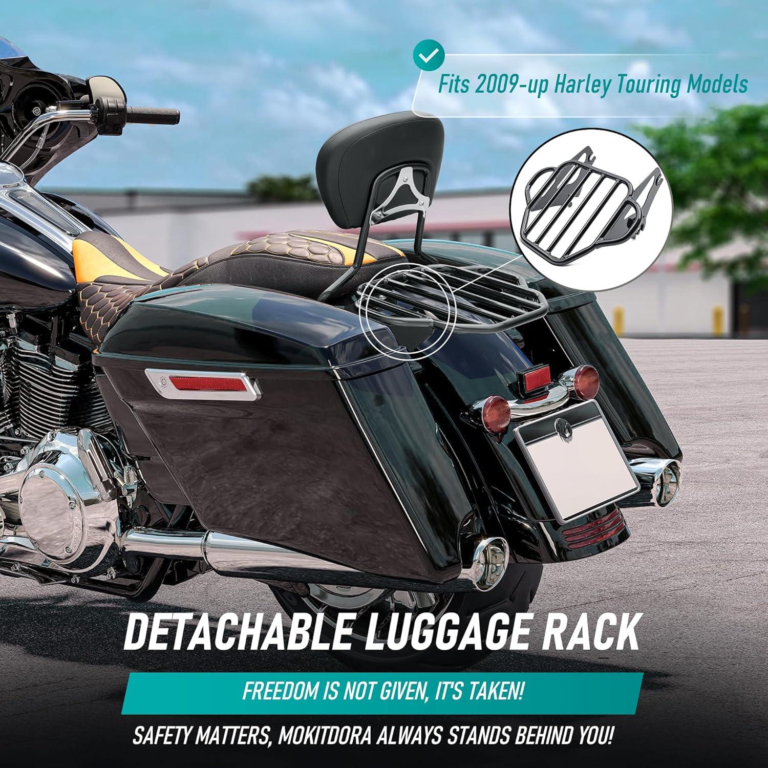 Soporte de Equipaje Desmontable MoKitDora para Harley Touring 2009+