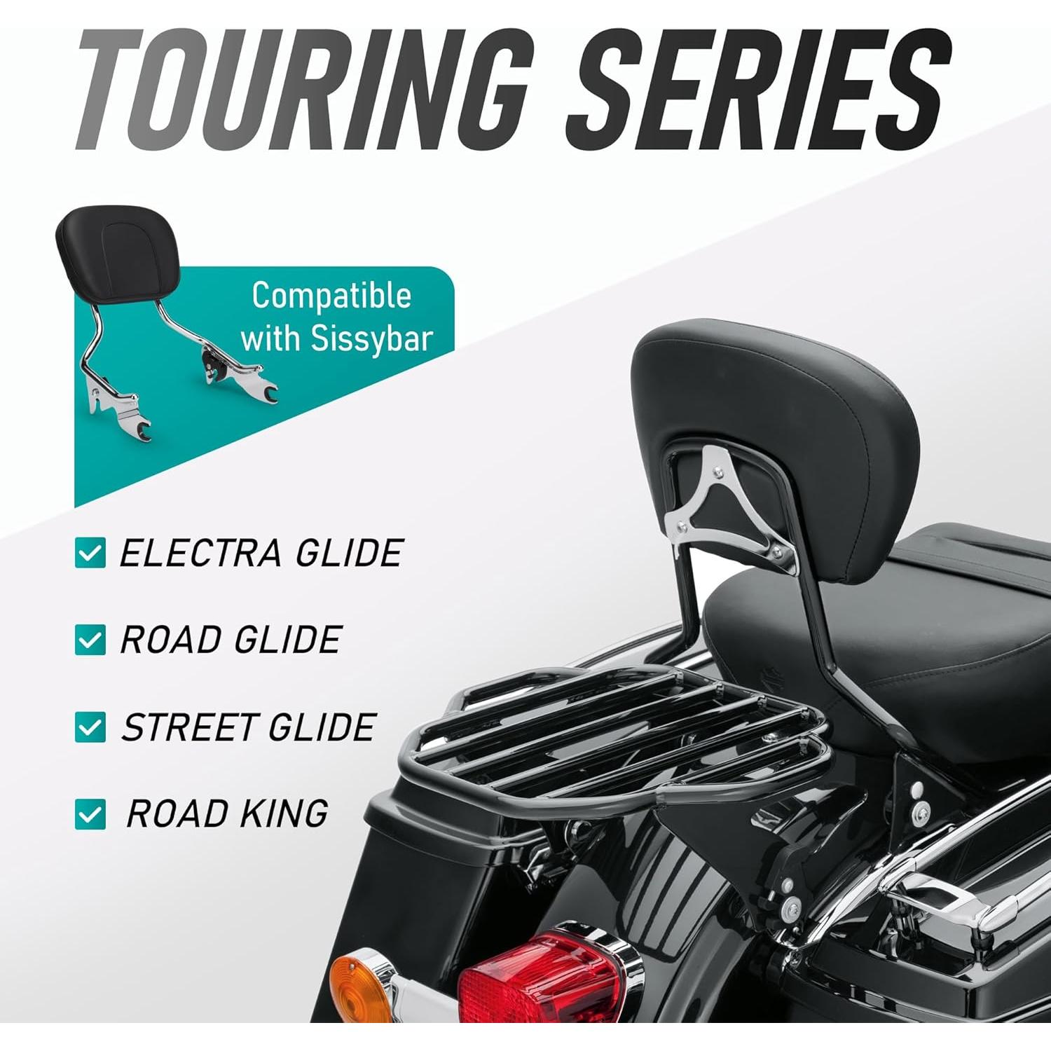 Soporte de Equipaje Desmontable MoKitDora para Harley Touring 2009+