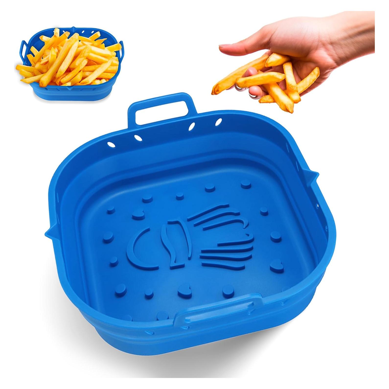 Forro de Silicona Platino Azul para Freidora de Aire 9"