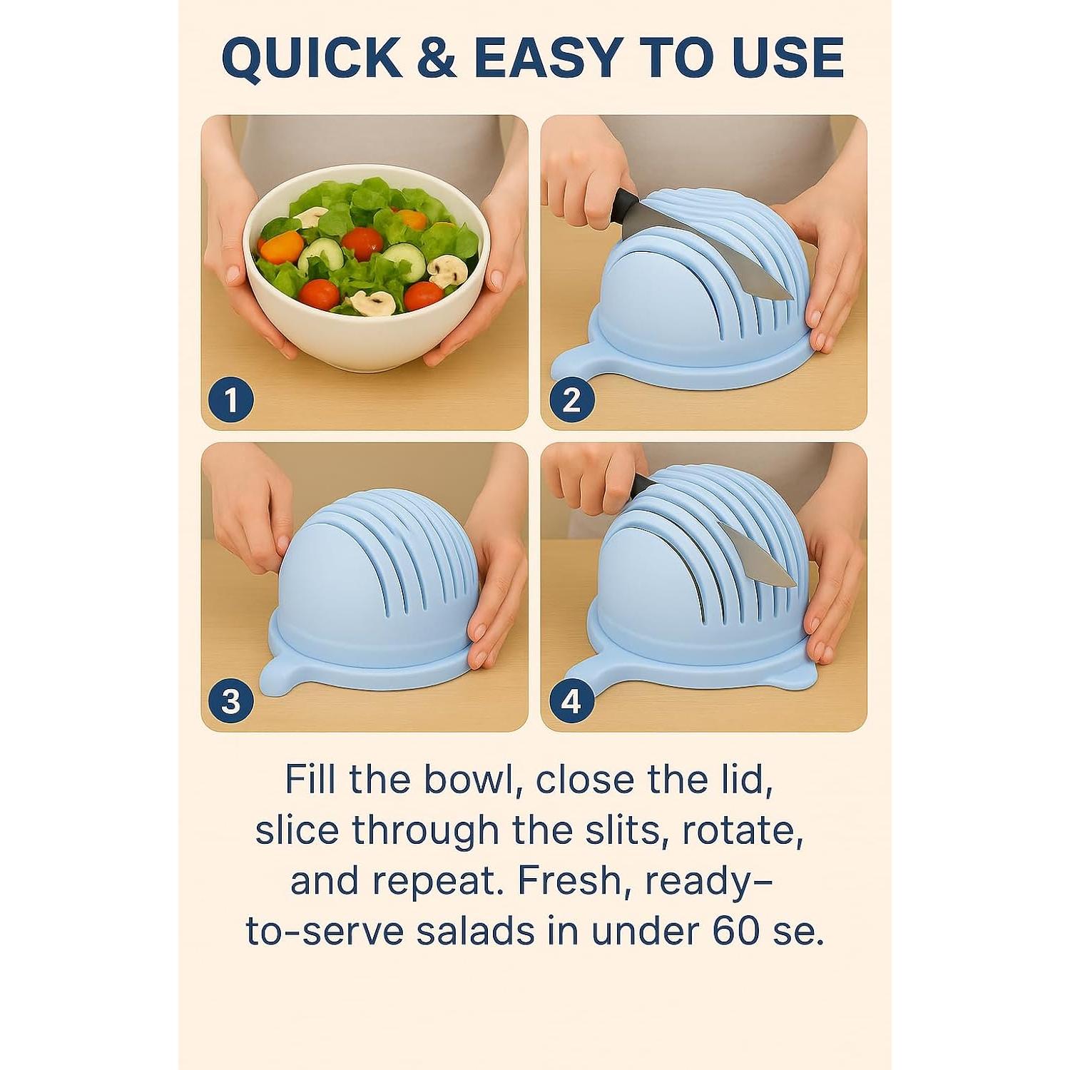 Cortador de Ensalada Multifuncional Dependable 22.2x18.4cm Azul