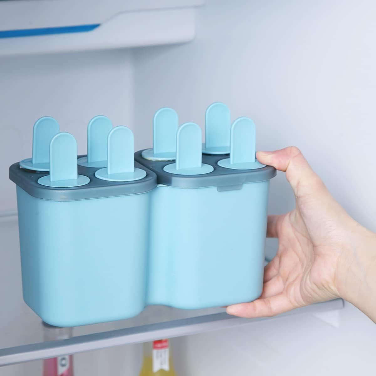 Moldes de Paletas HOMQUEN 8 Piezas Reutilizables Azul