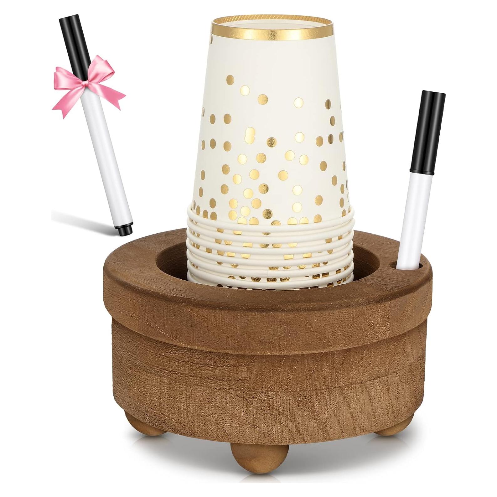 Soporte de Tazas de Madera Newtay Marrón 8.3x15.5x17 cm