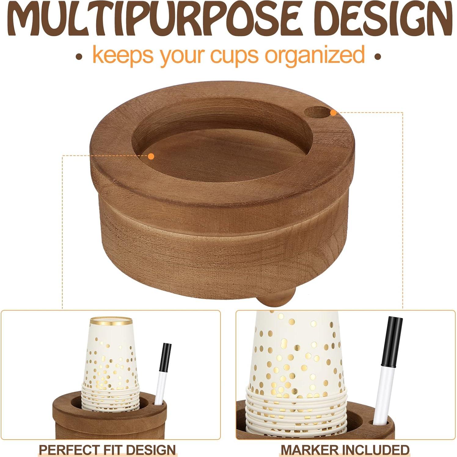 Soporte de Tazas de Madera Newtay Marrón 8.3x15.5x17 cm