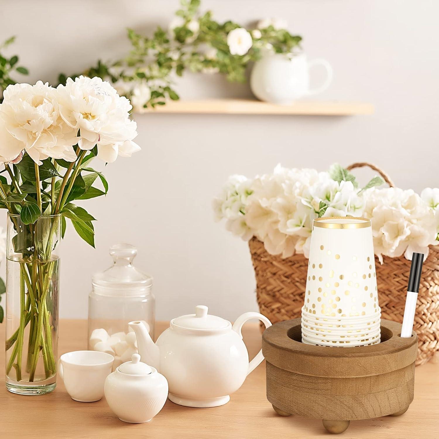 Soporte de Tazas de Madera Newtay Marrón 8.3x15.5x17 cm