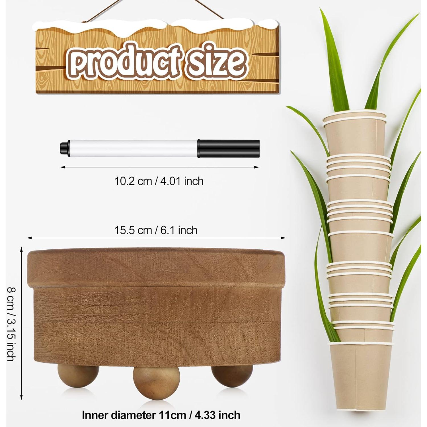 Soporte de Tazas de Madera Newtay Marrón 8.3x15.5x17 cm