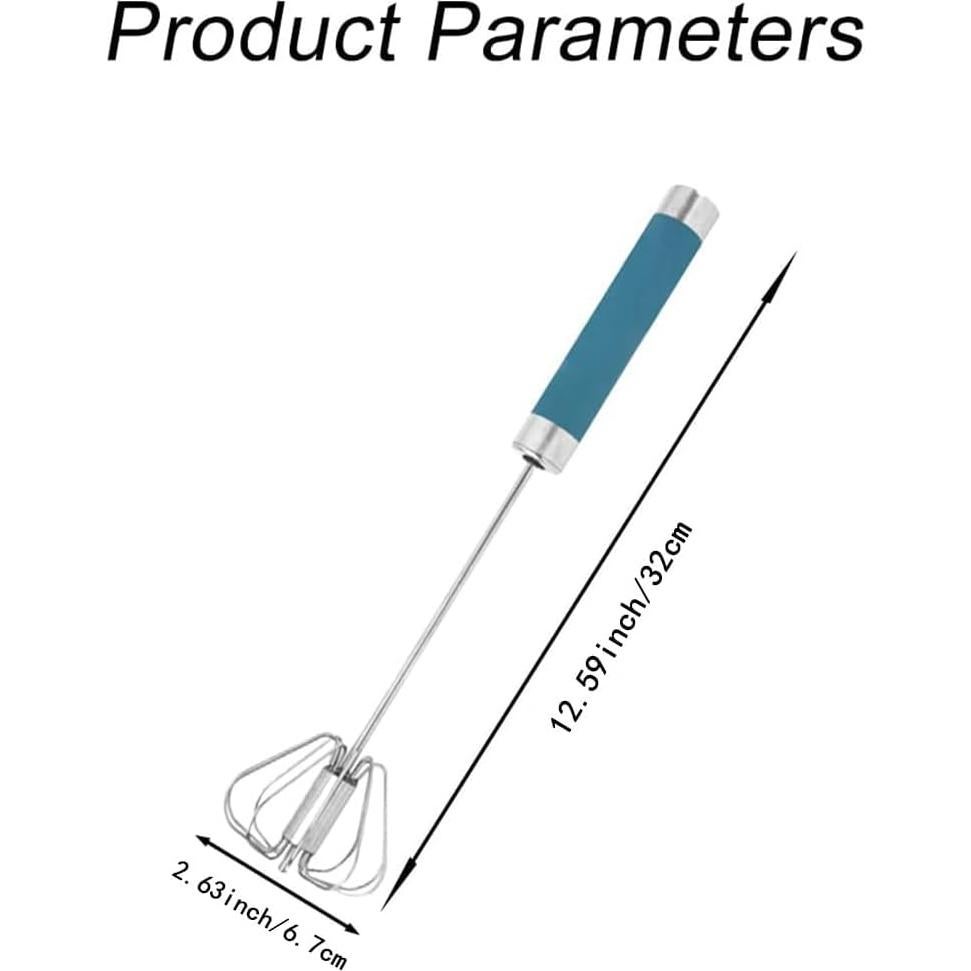 Batidor Semiautomático de Acero Inoxidable Mkzruulf 32CM Azul