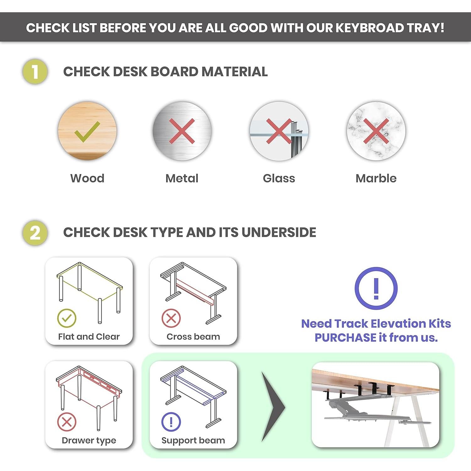 Bandeja para Teclado Ajustable FERSGO 45 cm con Reposamuñecas