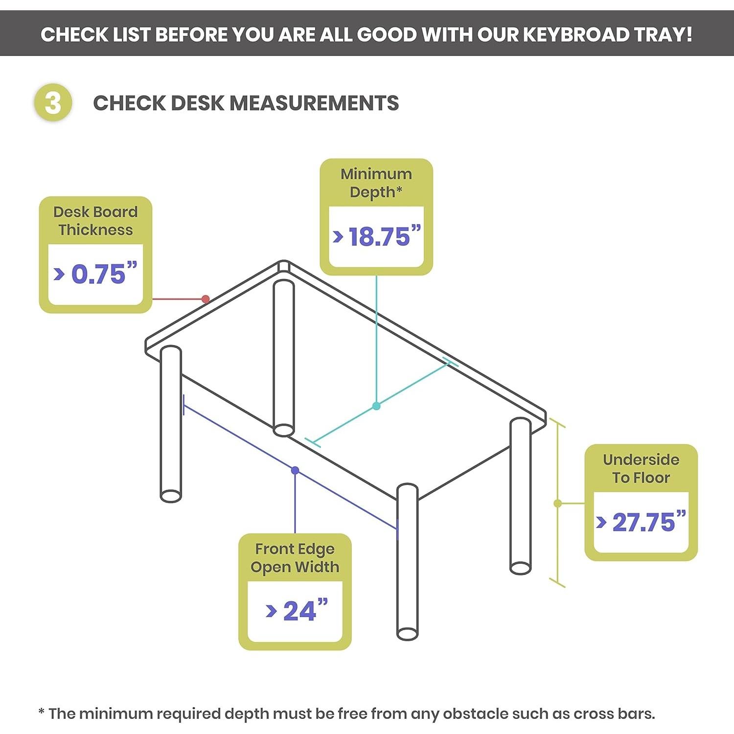 Bandeja para Teclado Ajustable FERSGO 45 cm con Reposamuñecas