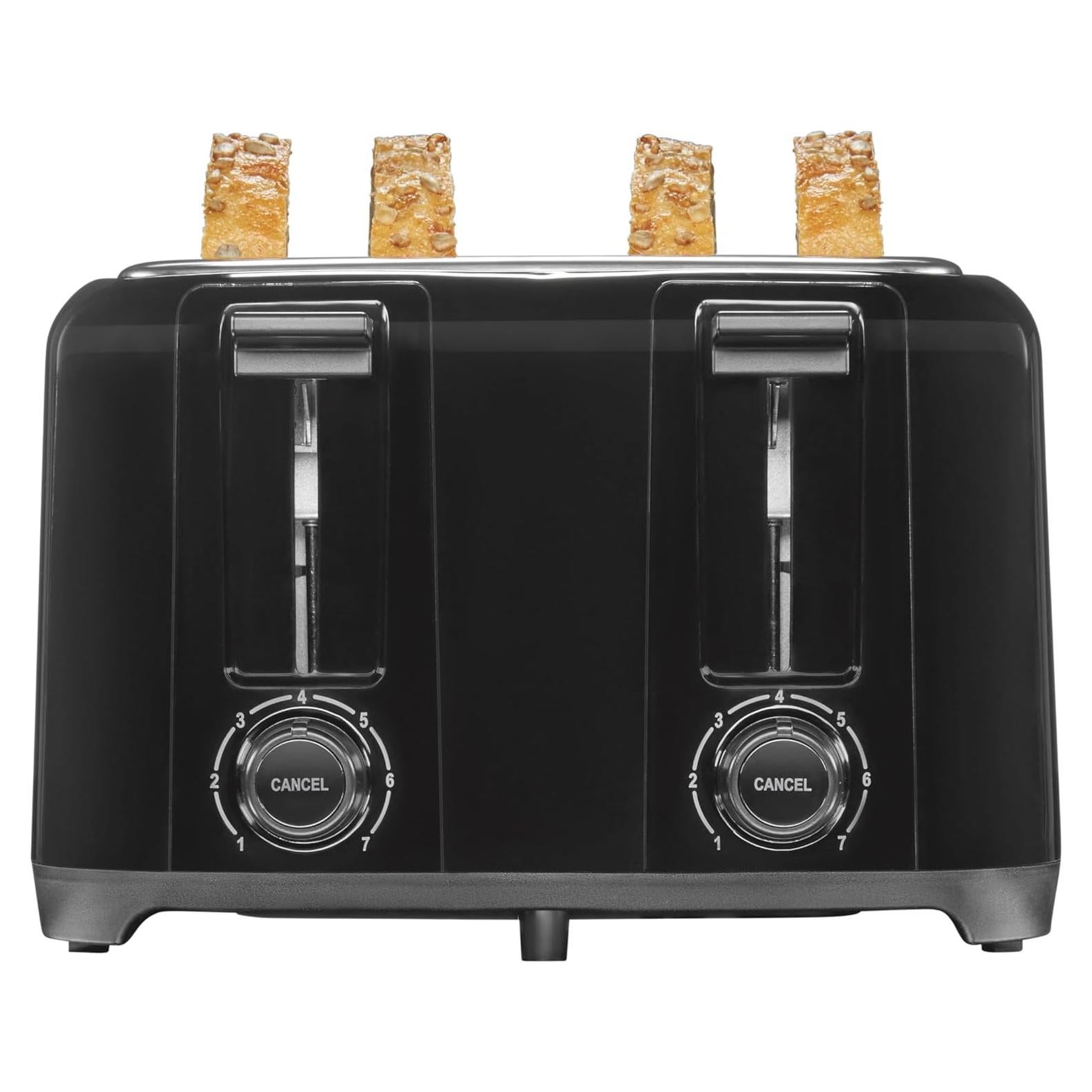 Tostadora Proctor Silex 4 Rebanadas Negra con Ranuras Anchas