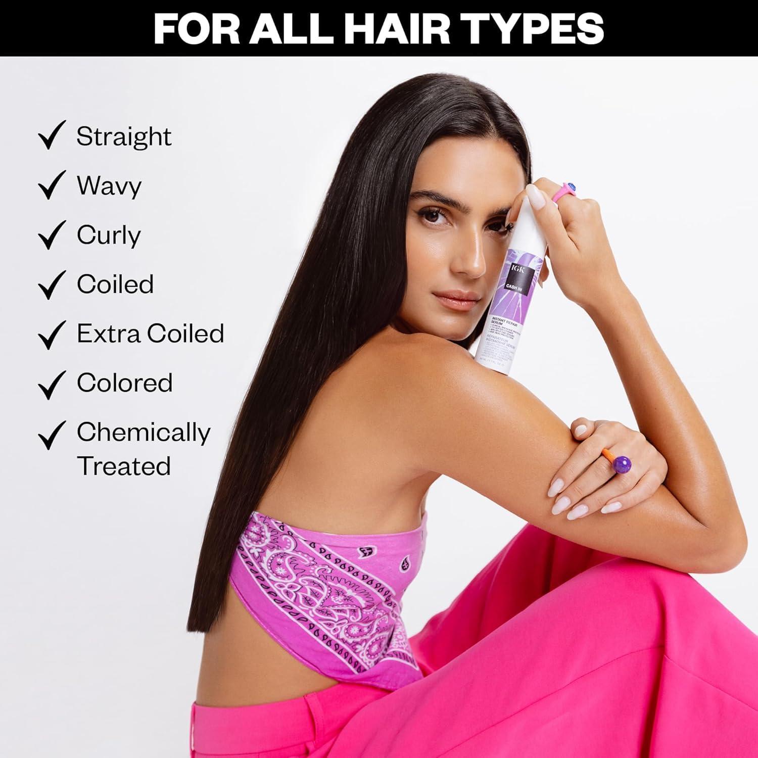 Suero Reparador IGK Cash In | 48.19 ml x 2 | Libre de Silicona