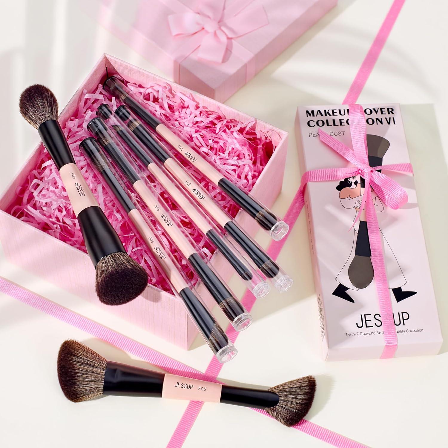 Juego de Brochas de Maquillaje Jessup T600 7 Piezas Doble Cara