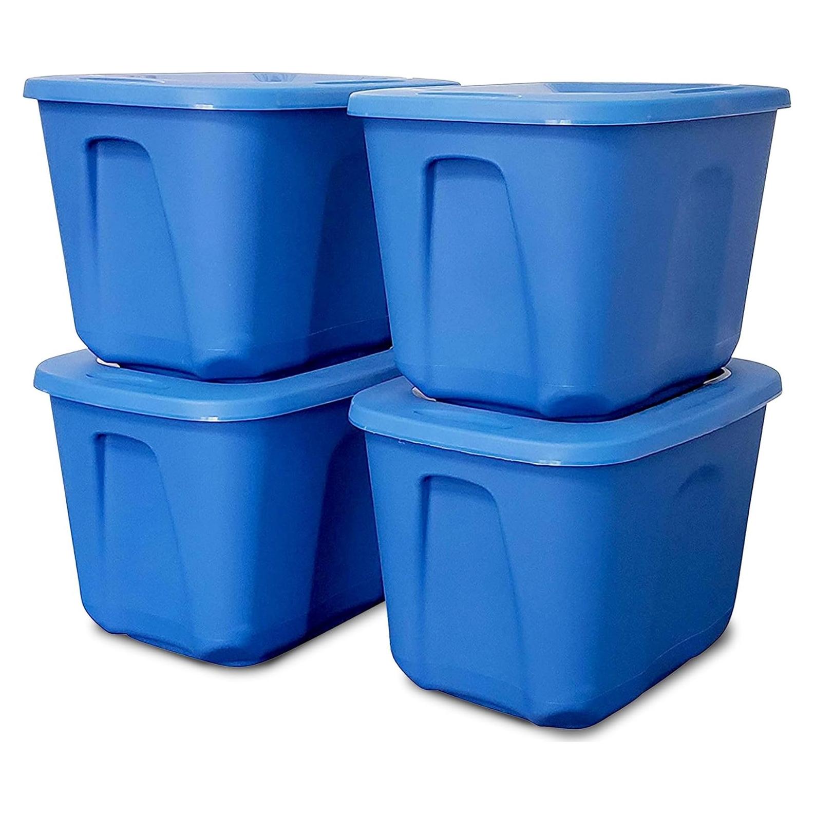 Contenedor de Almacenamiento HOMZ 10 Galones Azul - 4 Paquete