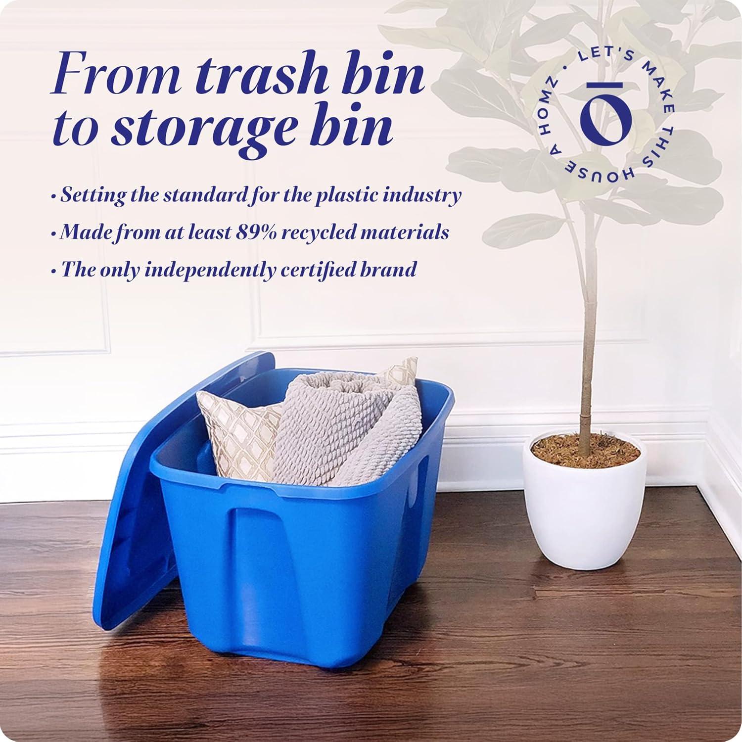 Contenedor de Almacenamiento HOMZ 10 Galones Azul - 4 Paquete