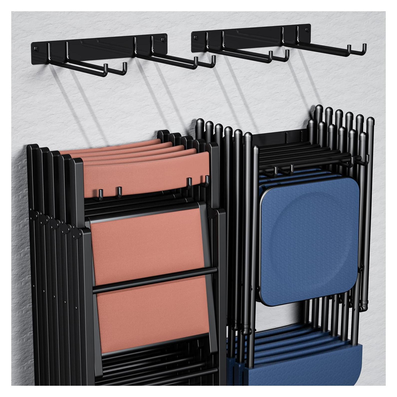 Soporte Pared para Sillas Plegables YYR - 2 Ganchos 240 kg