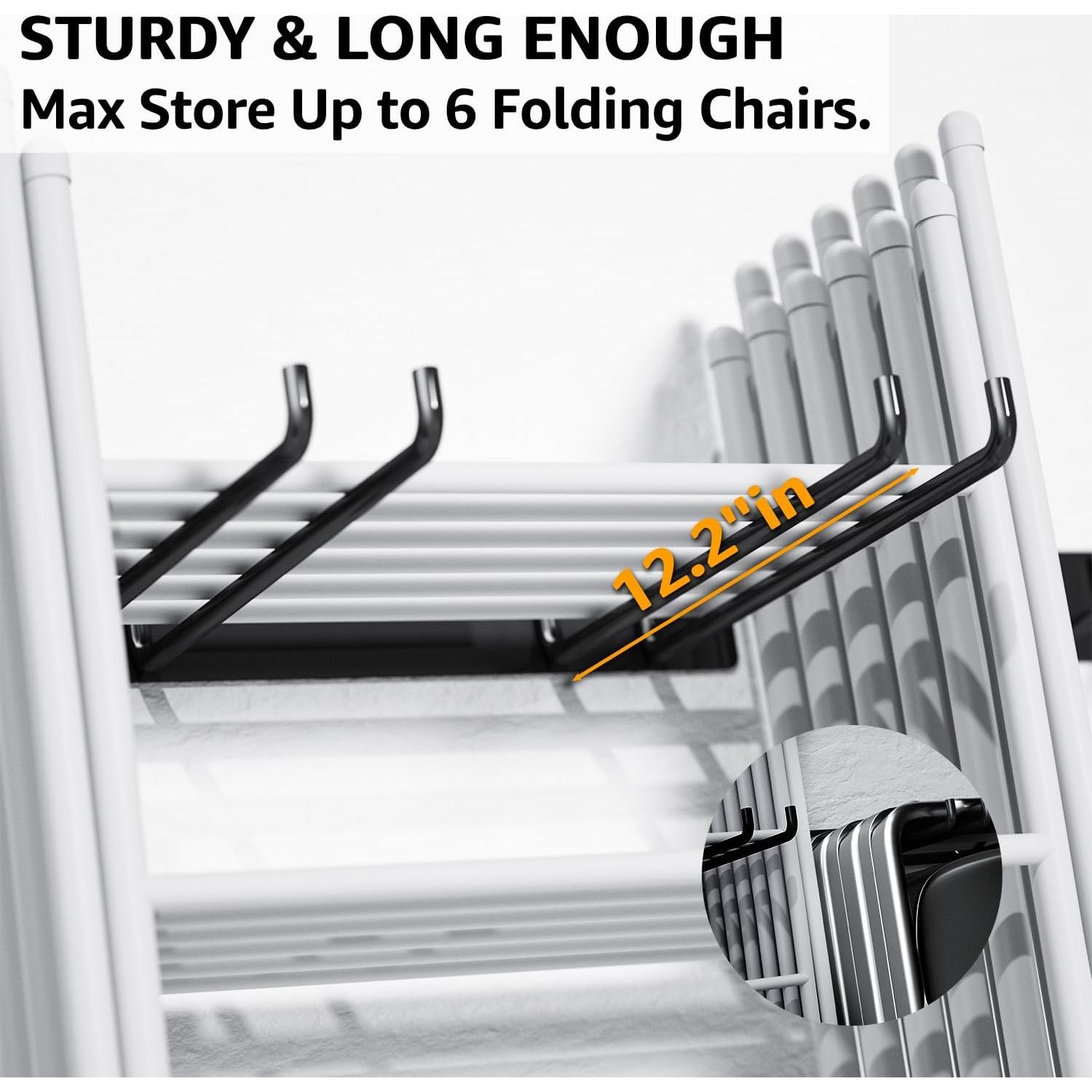 Soporte Pared para Sillas Plegables YYR - 2 Ganchos 240 kg