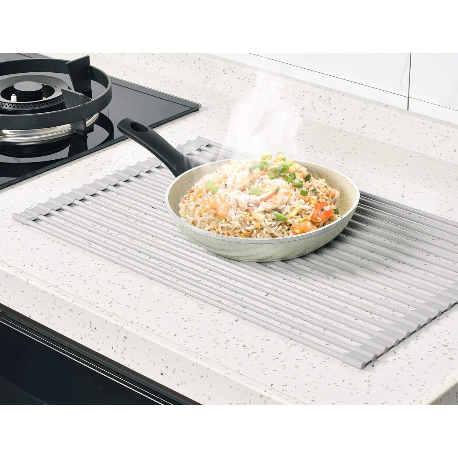 Estante Plegable para Secar Platos Surpahs 44.45x33.3cm Acero/Silicona