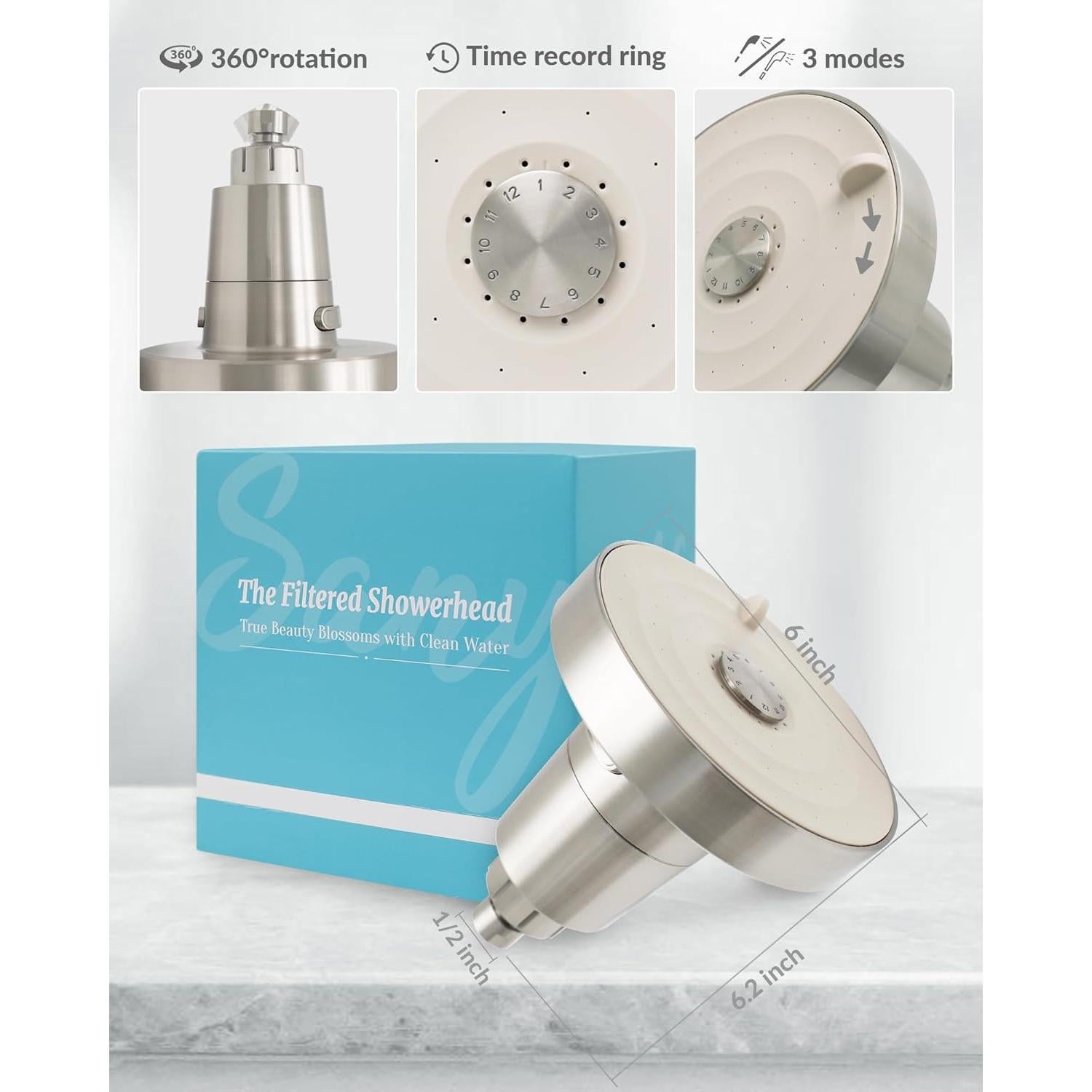 Cabezal de Ducha Filtrado SANYCASA KDF-55 3 Modos 9.5 L/min