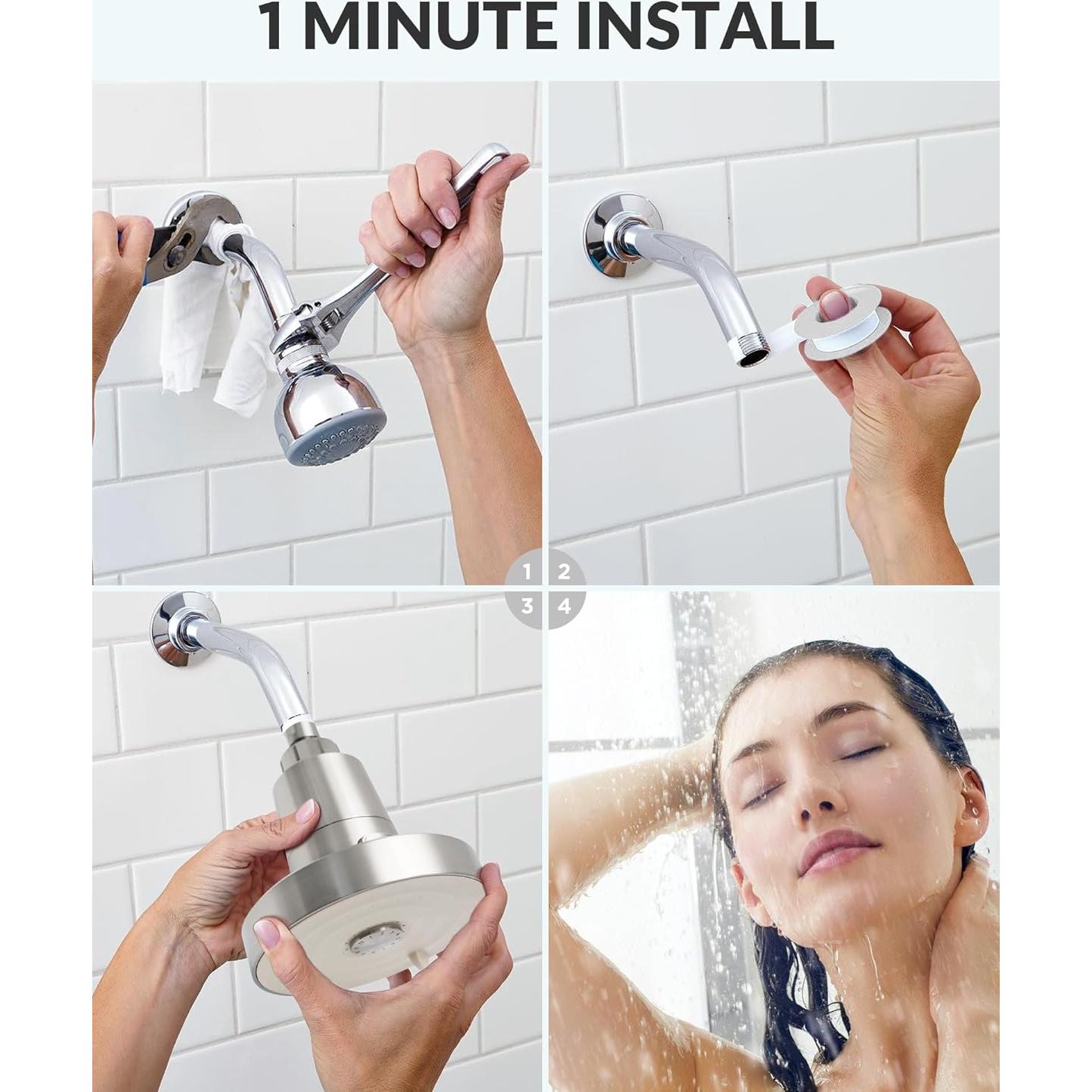 Cabezal de Ducha Filtrado SANYCASA KDF-55 3 Modos 9.5 L/min