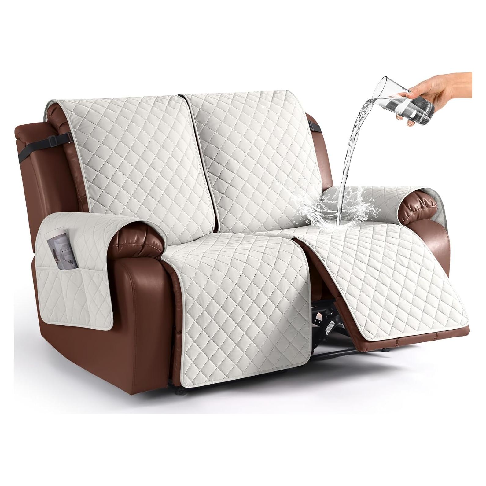 Cubierta Impermeable KinCam para Loveseat Reclinable 2 Asientos Beige